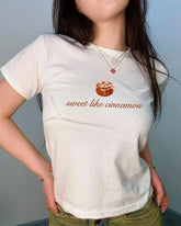 Sweet Like Cinnamon Baby Tee | Crop Top